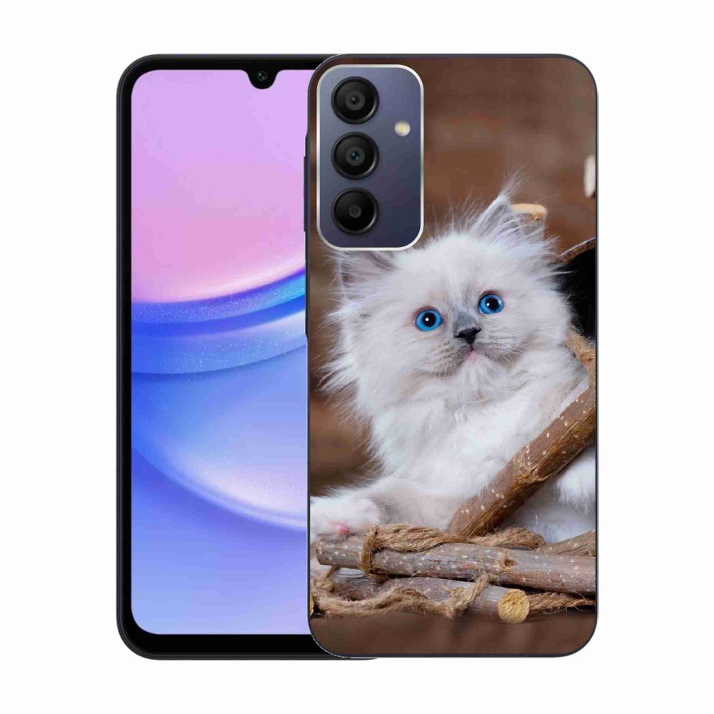 Gelový kryt mmCase na Samsung Galaxy A15 4G/5G - bílé kotě