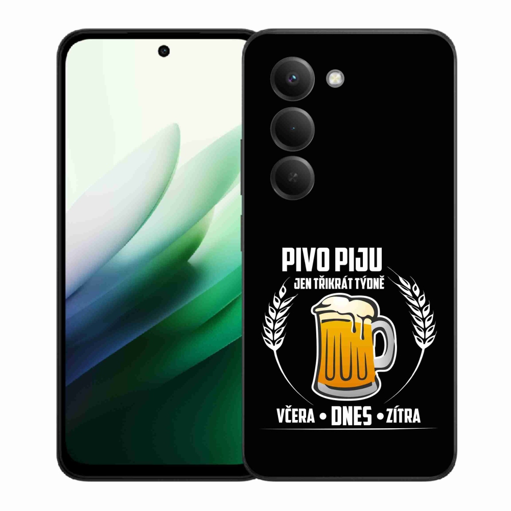 Gelový kryt mmCase na Xiaomi Redmi 15 5G (169mm) - pivní motiv černé pozadí