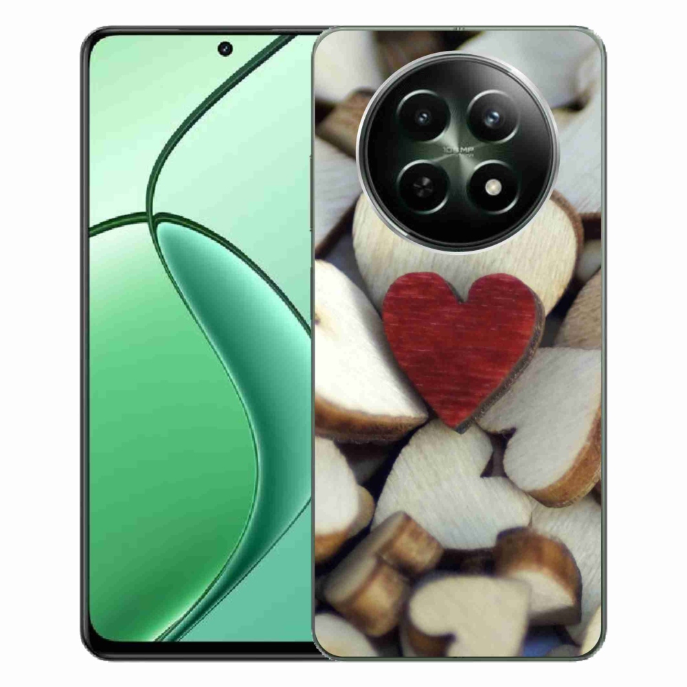 Gelový kryt mmCase na Realme 12 5G/12x 5G - gravírované červené srdce 