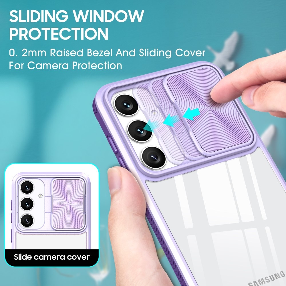 Backplate odolný kryt s krytkou fotoaparátu na Samsung Galaxy S25+ - fialový