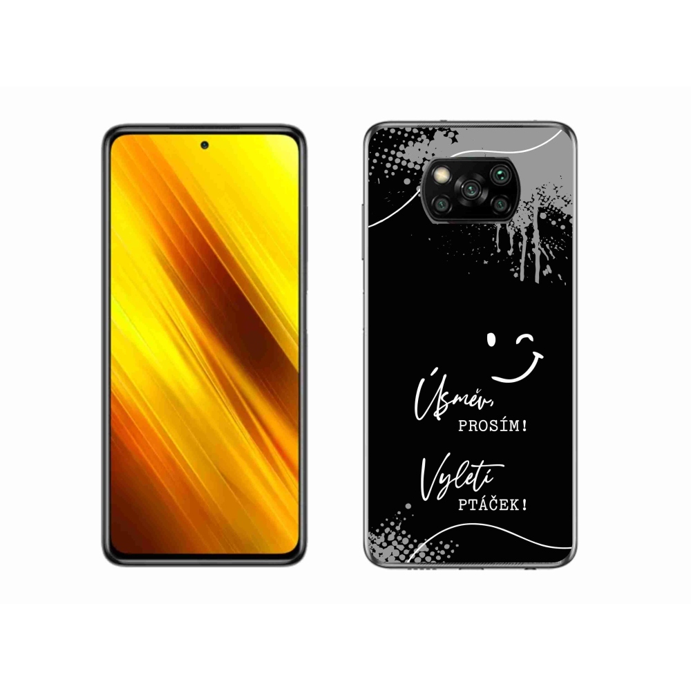 Gelový kryt mmCase na Xiaomi Poco X3 Pro - vtipný text 4 černé pozadí