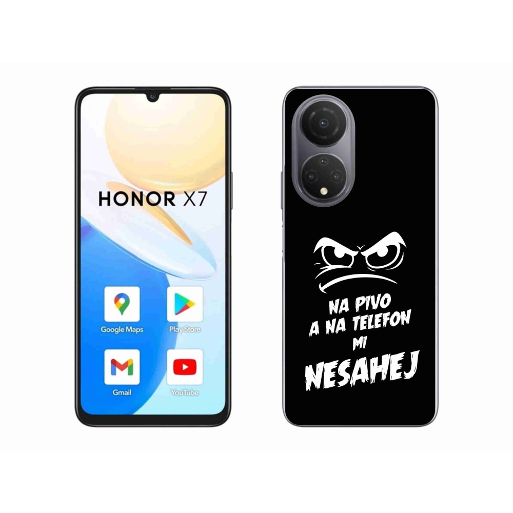 Gelový kryt mmCase na Honor X7 - pivní motiv 2 černé pozadí