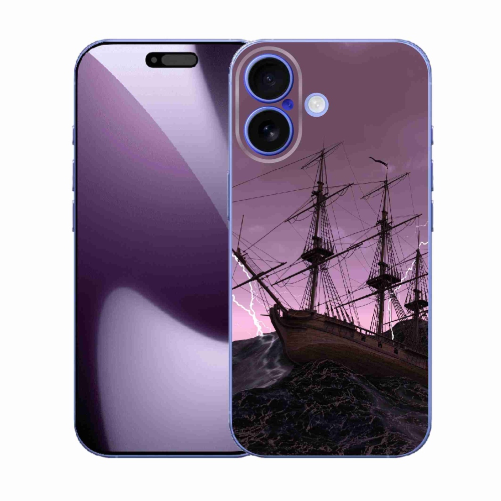 Gelový kryt mmCase na iPhone 17 - loď v bouři