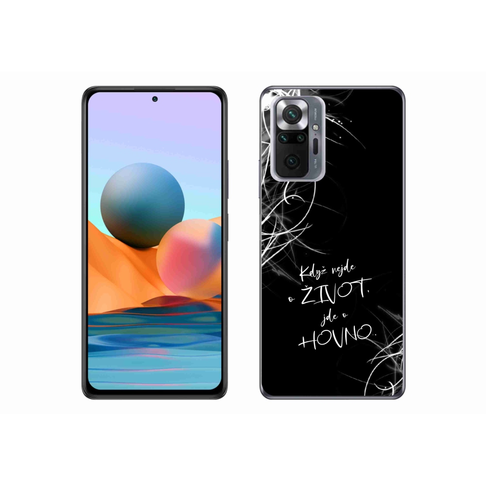 Gelový kryt mmCase na Xiaomi Redmi Note 10 Pro - vtipný text 16 černé pozadí