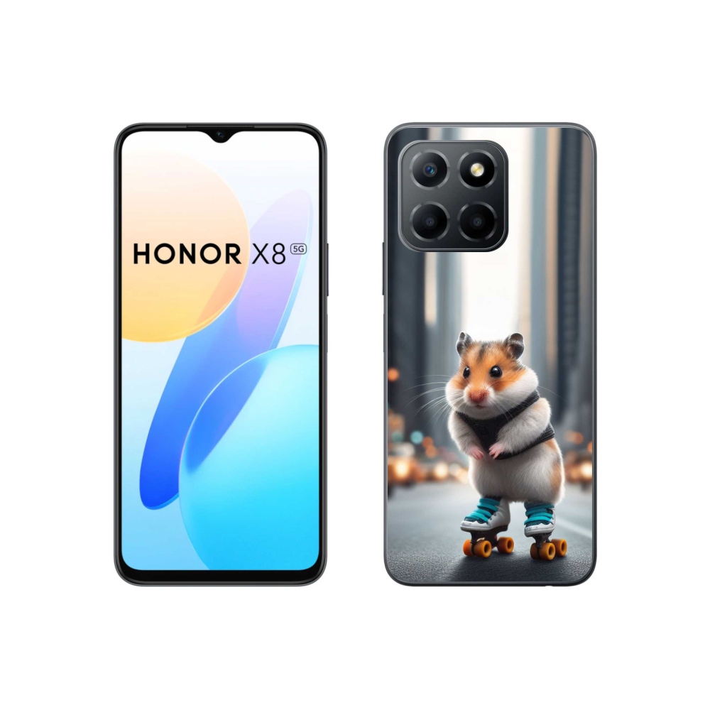 Gelový kryt mmCase na Honor X8 5G/70 Lite 5G - křeček na bruslích