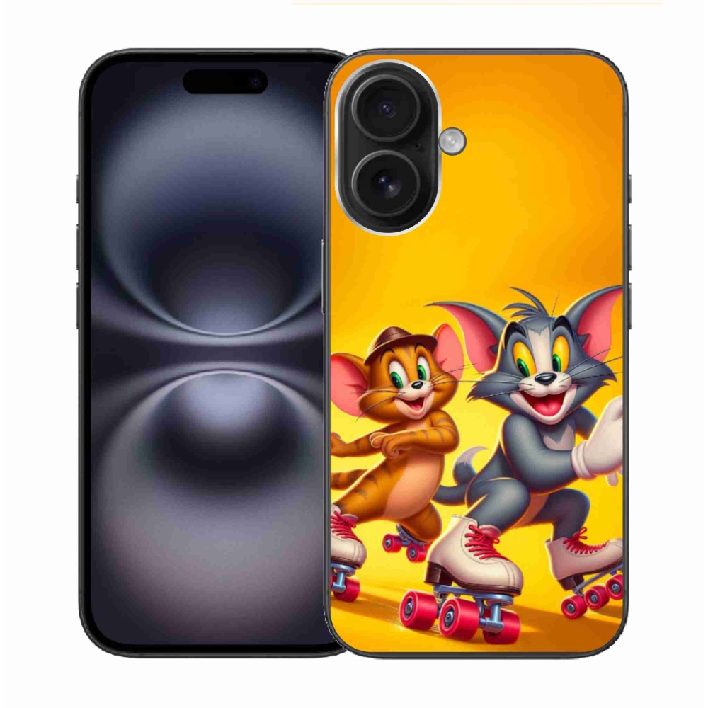 Gelový kryt mmCase na iPhone 16 - tom a jerry