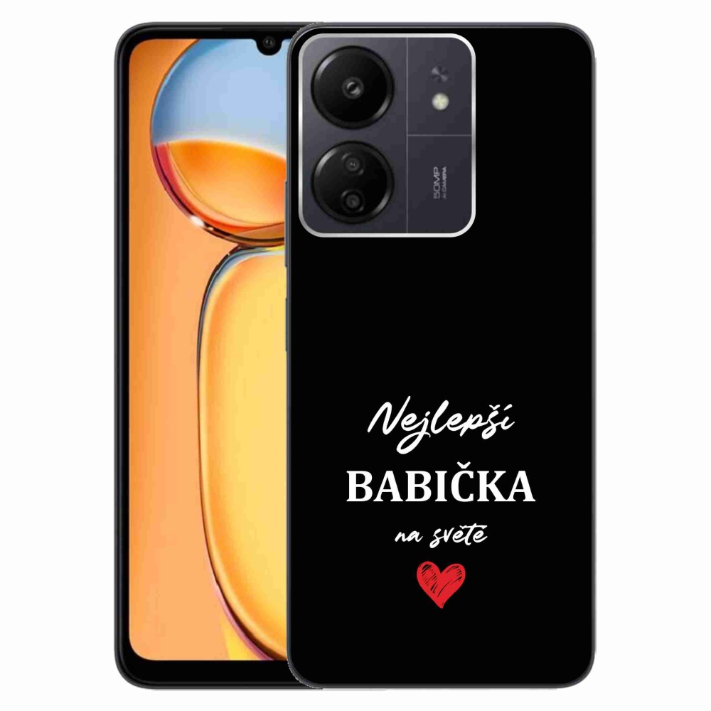 Gelový kryt mmCase na Xiaomi Poco C65/Redmi 13C - nejlepší babička 1 černé pozadí