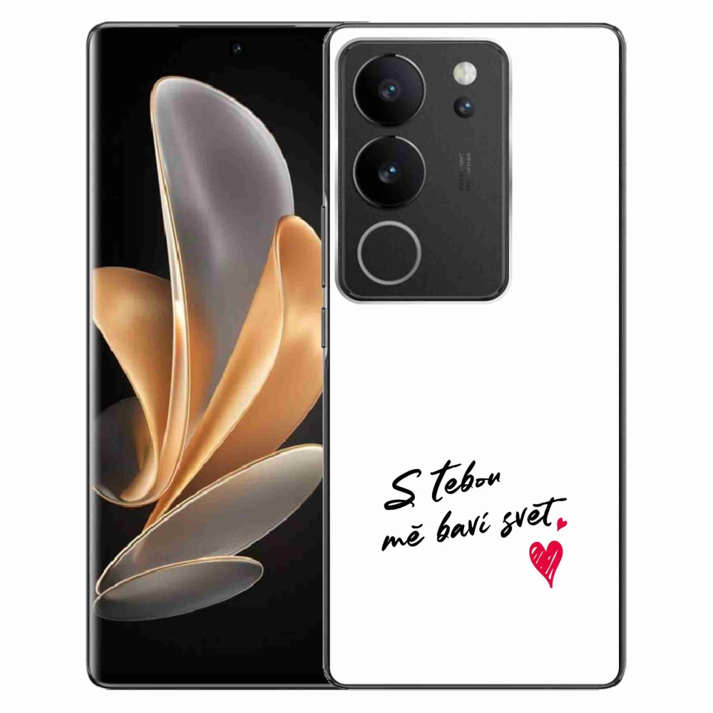 Gelový kryt mmCase na Vivo V29 5G - zamilovaný text 1 bílé pozadí