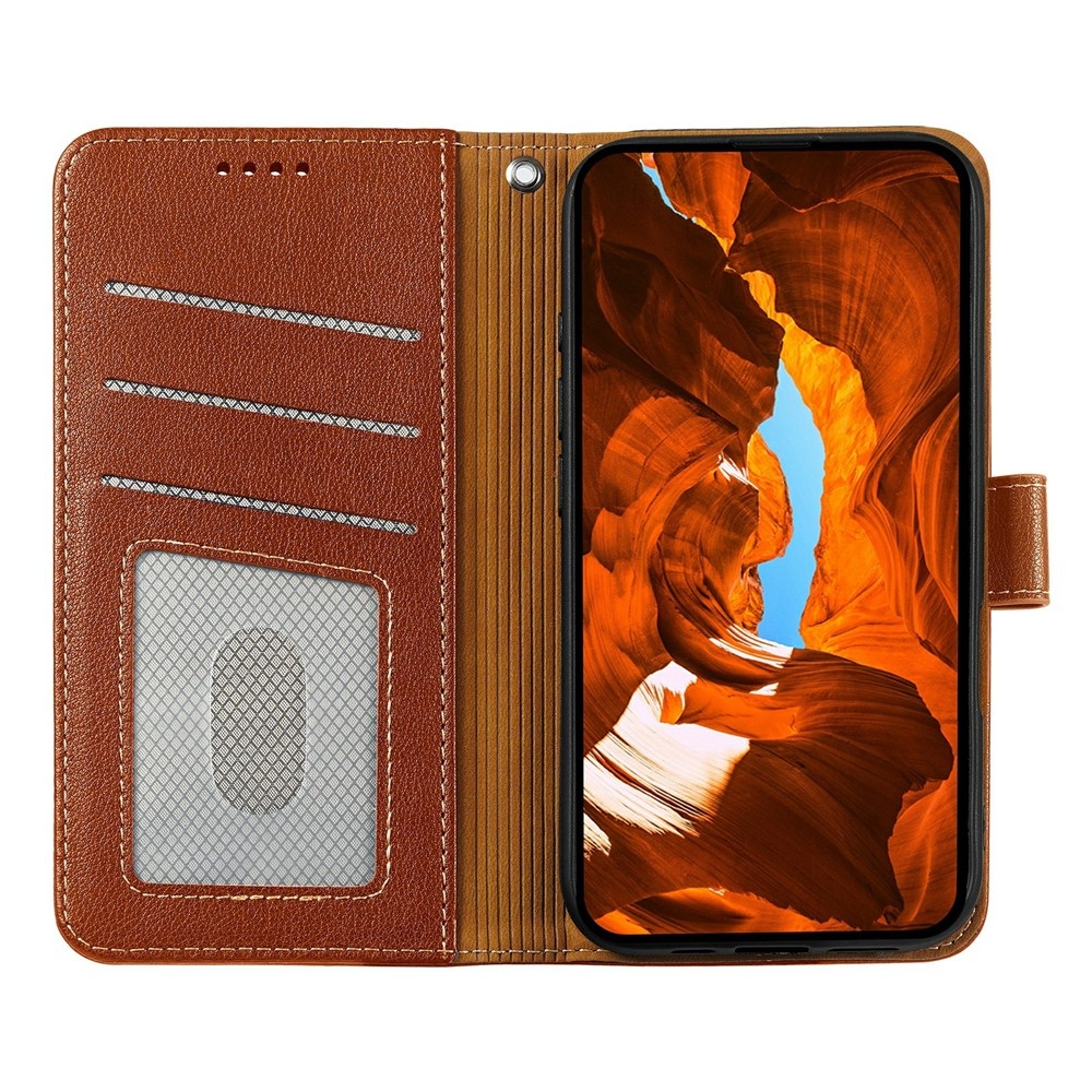 Clasp knížkové pouzdro na Xiaomi Redmi 15 5G (169mm) - hnědé