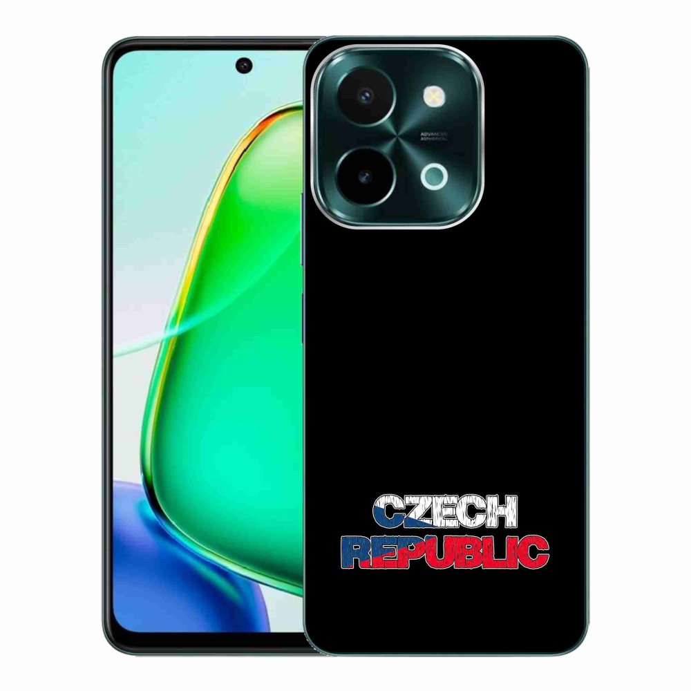 Gelový kryt mmCase na Vivo Y28 - Czech Republic černé pozadí