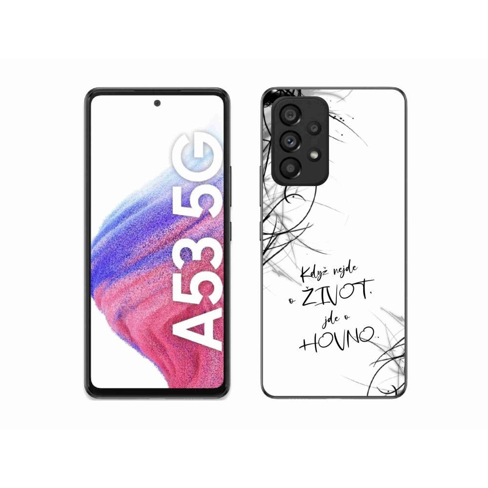 Gelový kryt mmCase na Samsung Galaxy A53 5G - vtipný text 16 bílé pozadí