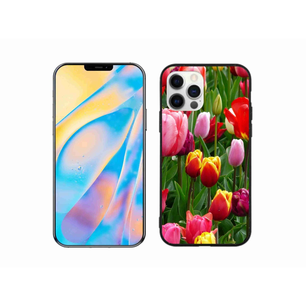 Gelový kryt mmCase na iPhone 12 - tulipány