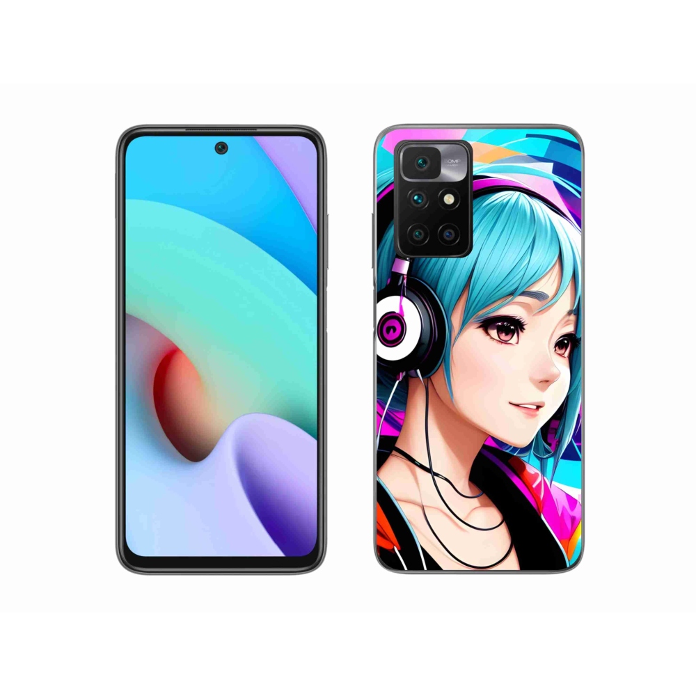 Gelový kryt mmCase na Xiaomi Redmi 10/Redmi 10 (2022) - dívka se sluchátky