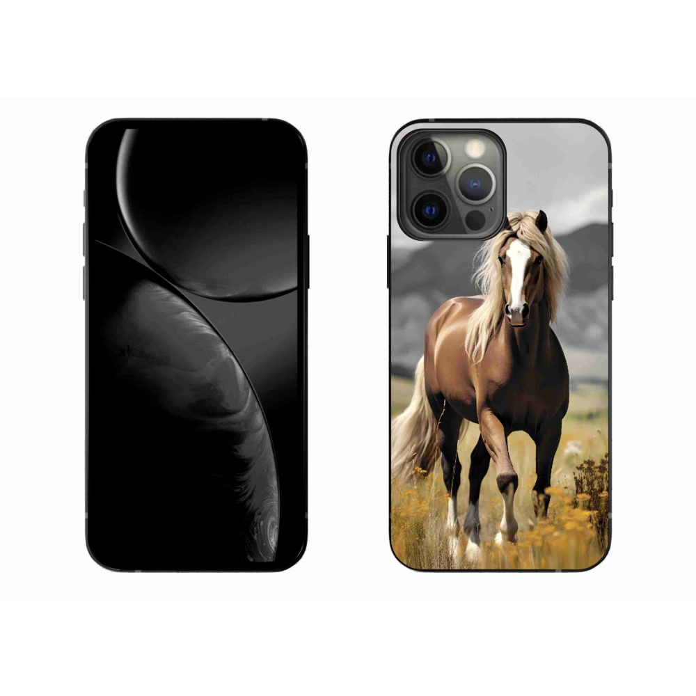 Gelový kryt mmCase na iPhone 13 Pro Max - hnědý kůň 1