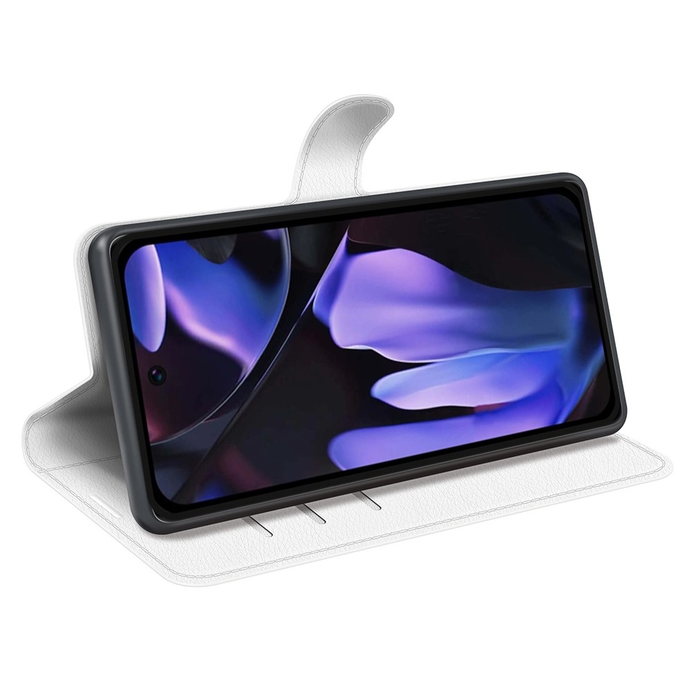 Litchi knížkové pouzdro na Google Pixel 9a - bílé