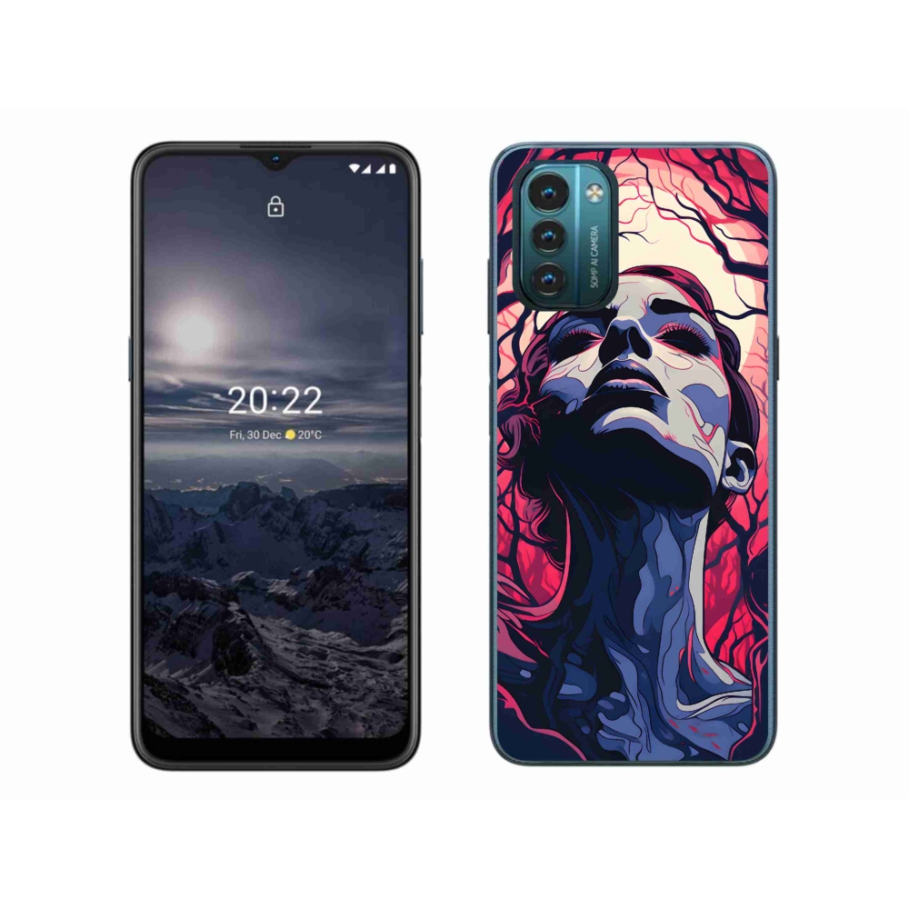 Gelový kryt mmCase na Nokia G11/G21 - abstraktní obličej