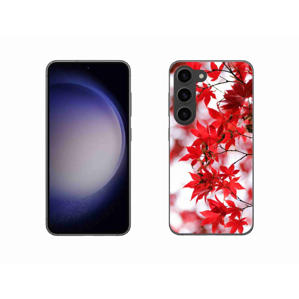 Gelový kryt mmCase na Samsung Galaxy S23 5G - červené listy
