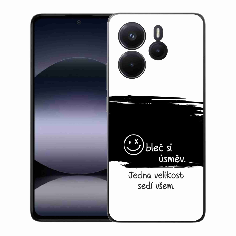 Gelový kryt mmCase na Xiaomi Redmi Note 14 - vtipný text 8 černobílé pozadí