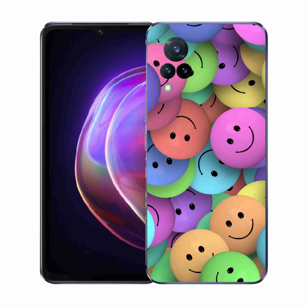 Gelový kryt mmCase na Vivo V21 4G/5G - barevní smajlíci