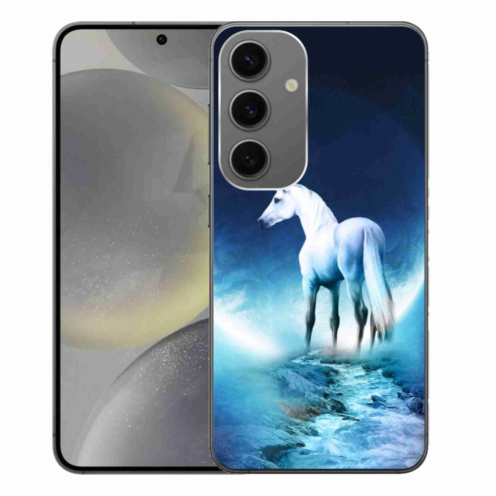 Gelový kryt mmCase na Samsung Galaxy S24+ - bílý jednorožec