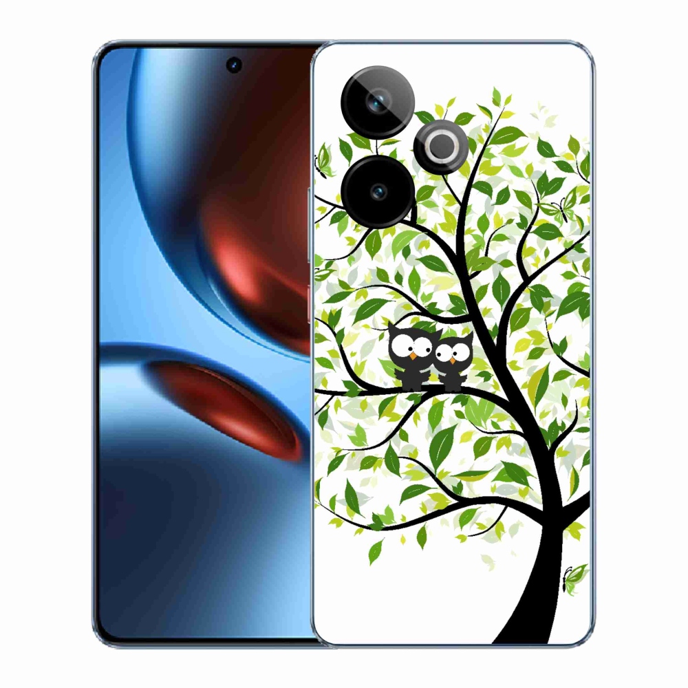Gelový kryt mmCase na Realme GT 7 5G/GT 7T 5G - sovičky na stromě