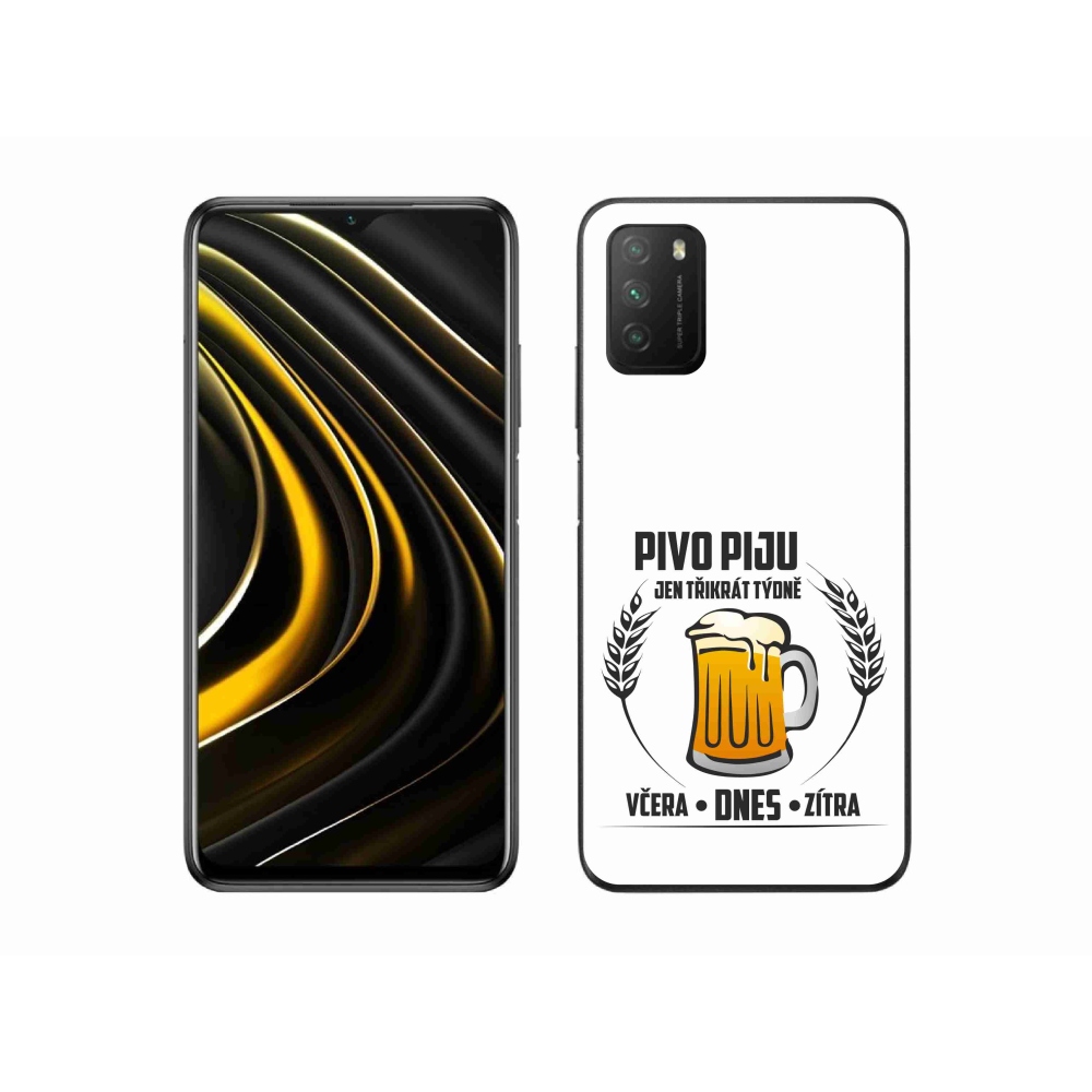 Gelový kryt mmCase na Xiaomi Poco M3 - pivní motiv bílé pozadí