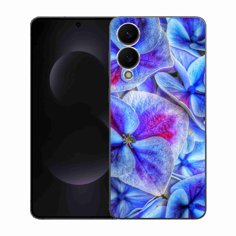 Gelový kryt mmCase na Samsung Galaxy S25 Edge - modré květy 1
