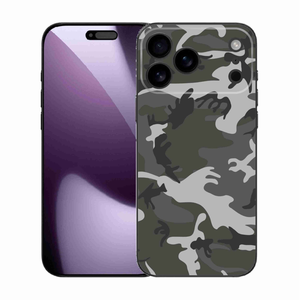 Gelový kryt mmCase na iPhone 17 Pro Max - maskáčový vzor