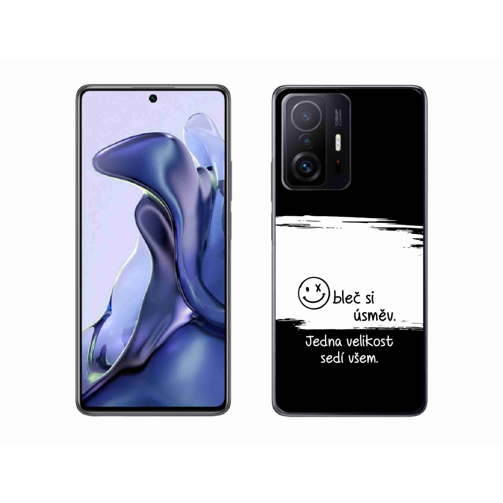 Gelový kryt mmCase na Xiaomi 11T - vtipný text 8 bíločerné pozadí