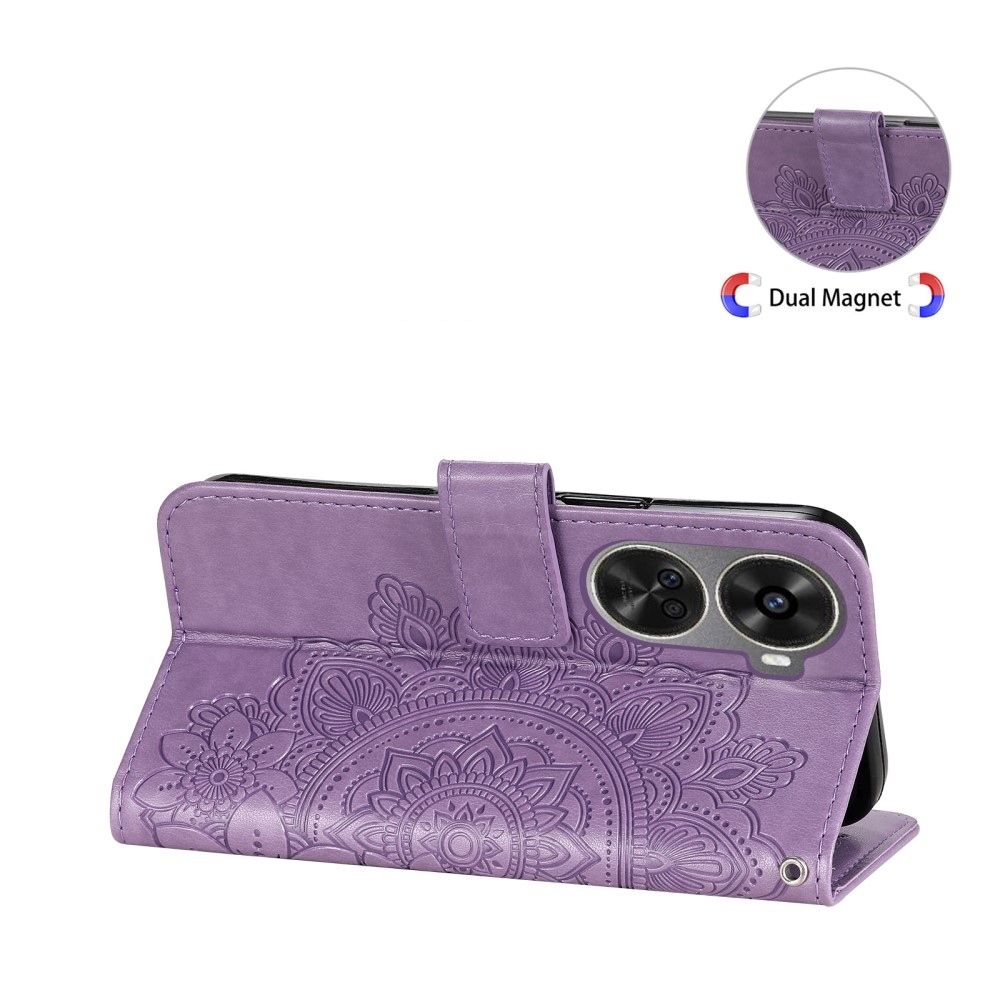 Mandala knížkové pouzdro na Huawei Nova 12 SE - fialové