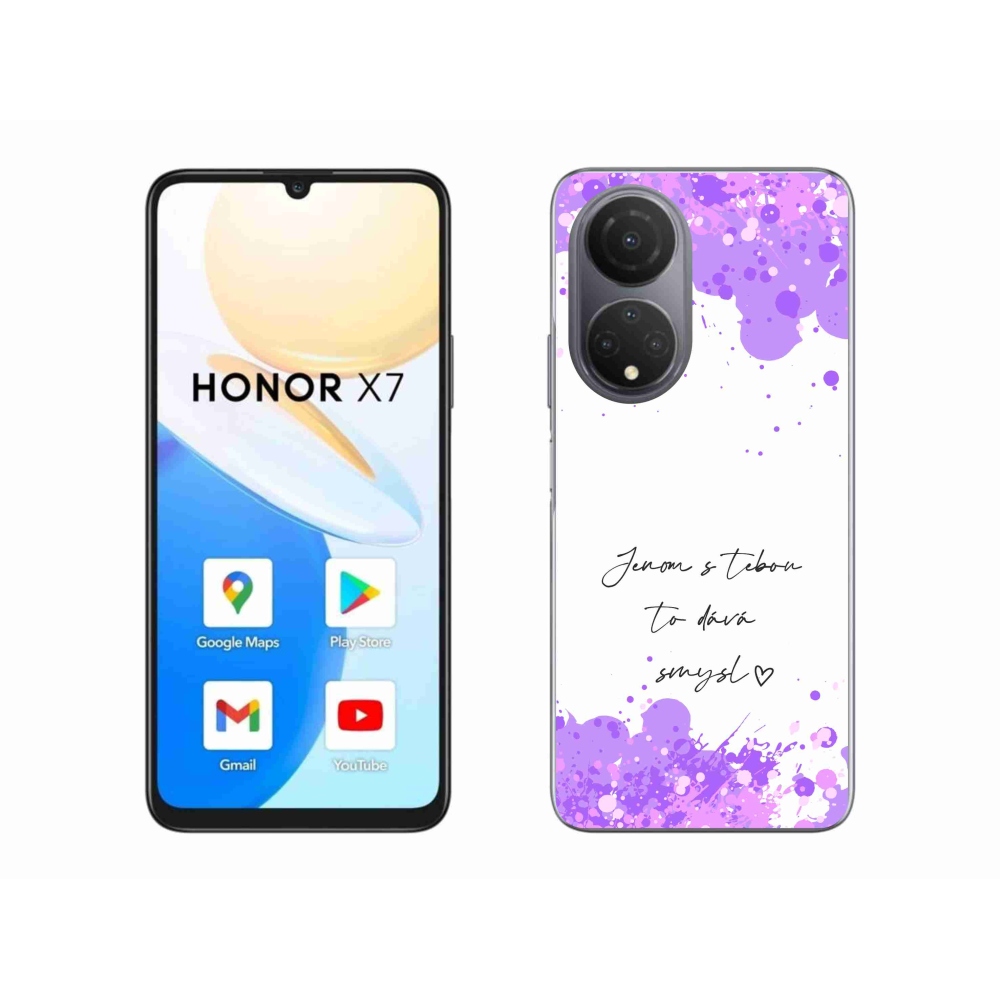 Gelový kryt mmCase na Honor X7 - zamilovaný text bílé pozadí