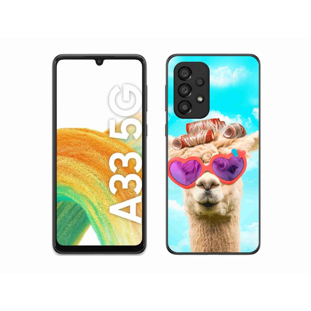 Gelový kryt mmCase na Samsung Galaxy A33 5G - lama s brýlemi