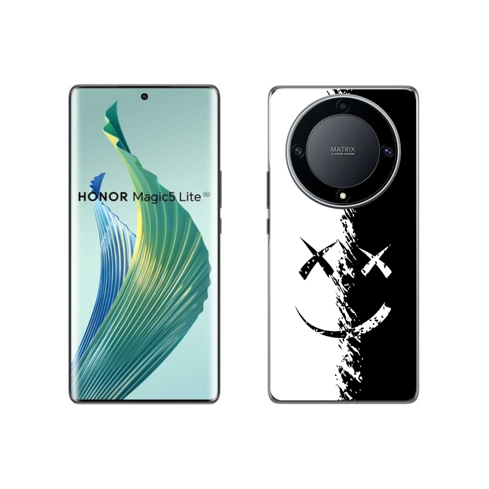 Gelový kryt mmCase na Honor Magic 5 Lite 5G - černobílý smajlík