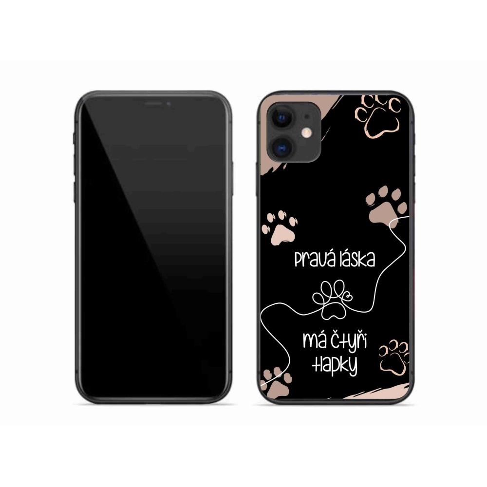 Gelový kryt mmCase na iPhone 11 - psí motiv 1 černé pozadí