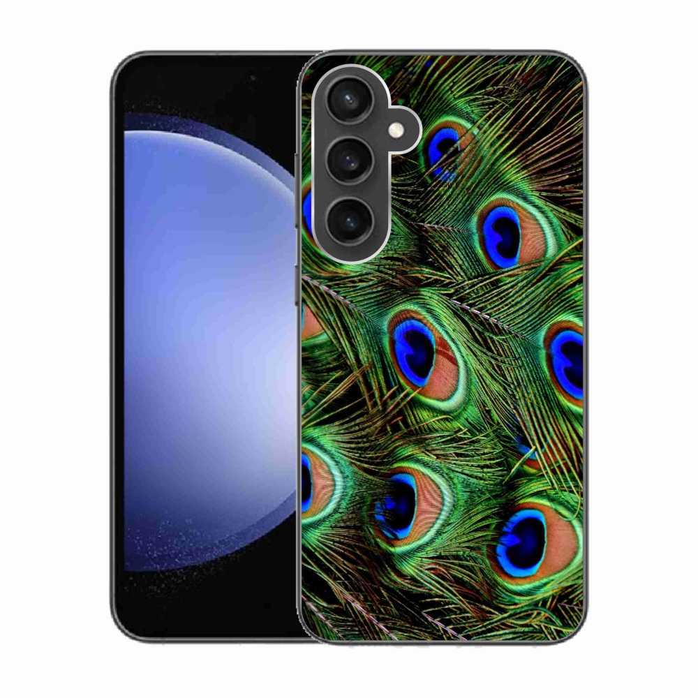 Gelový kryt mmCase na Samsung Galaxy S23 FE - paví peří