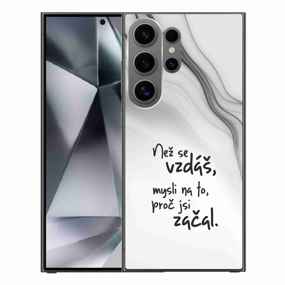 Gelový kryt mmCase na Samsung Galaxy S24 Ultra - citát 2 bílé pozadí