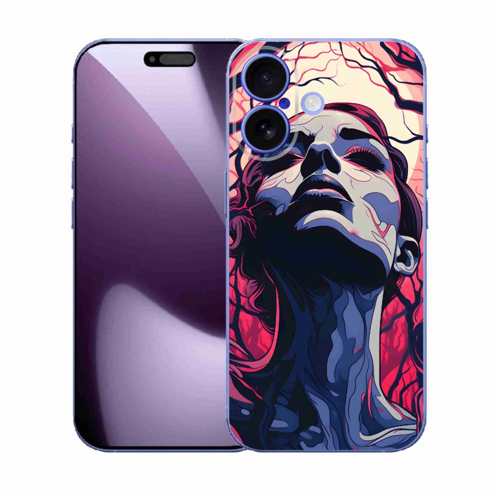 Gelový kryt mmCase na iPhone 17 - abstraktní obličej