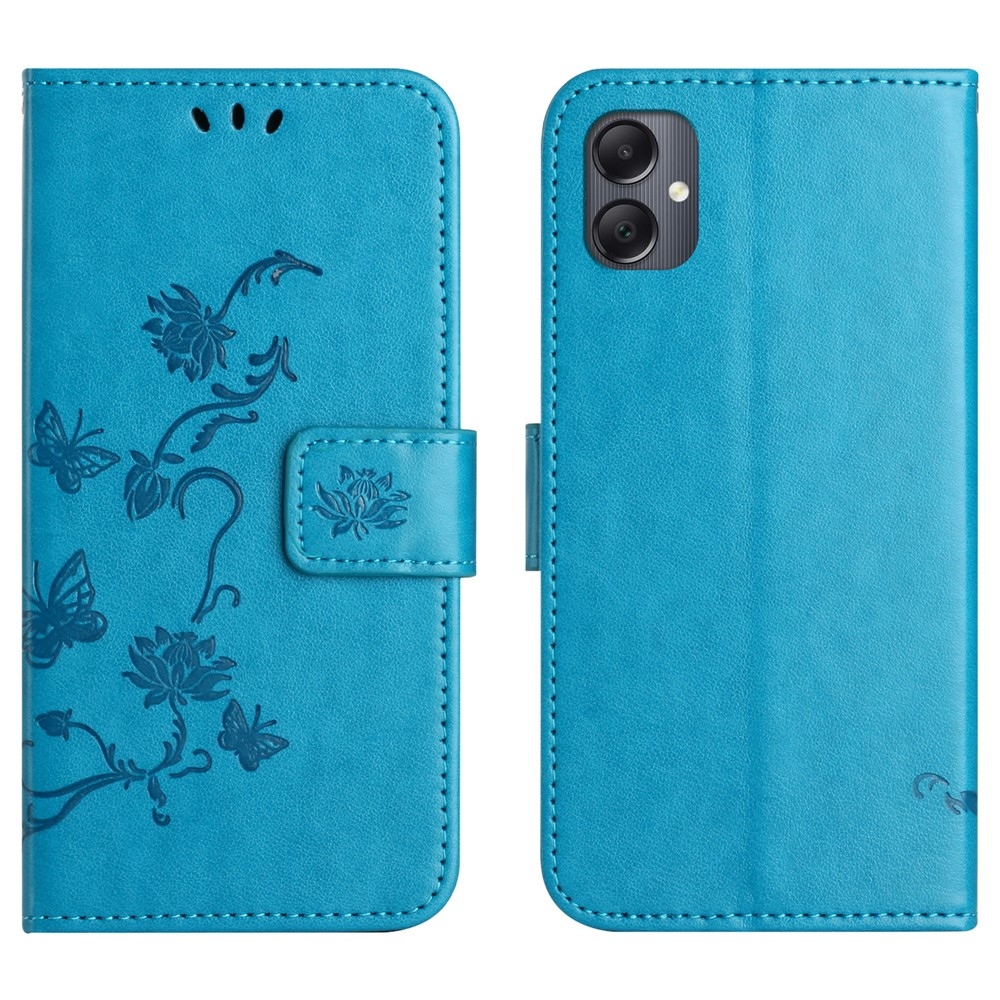 Flower knížkové pouzdro na Samsung Galaxy A07 4G - modré