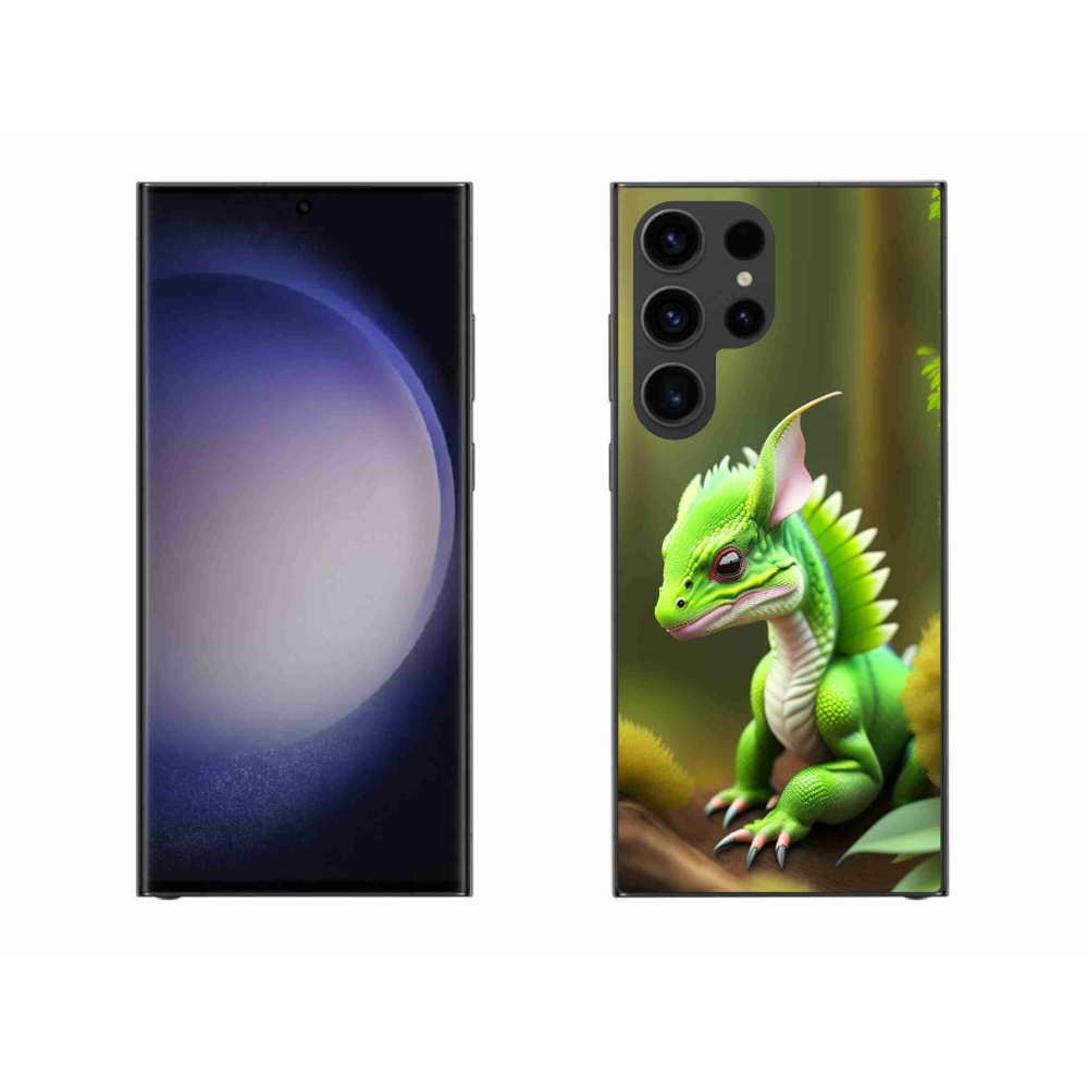 Gelový kryt mmCase na Samsung Galaxy S23 Ultra 5G - zelený dráček