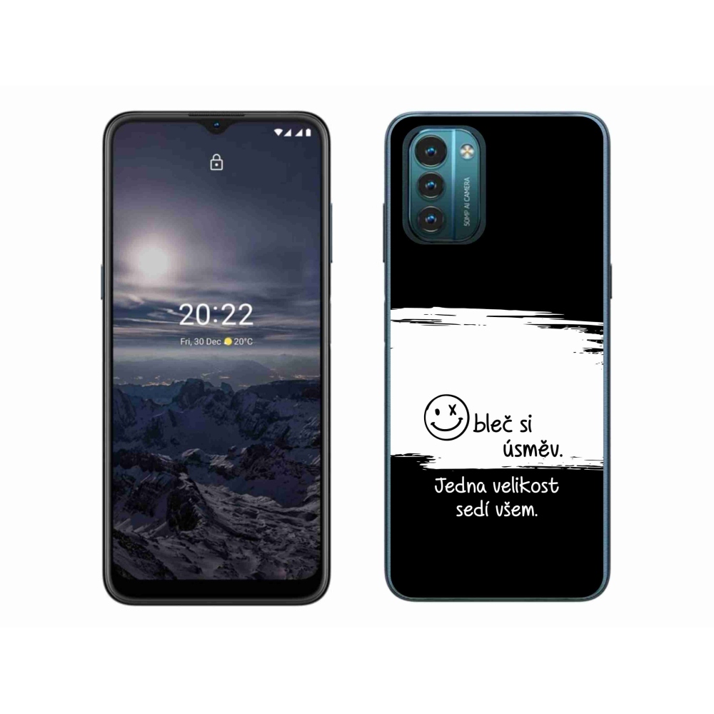 Gelový kryt mmCase na Nokia G11/G21 - vtipný text 8 bíločerné pozadí