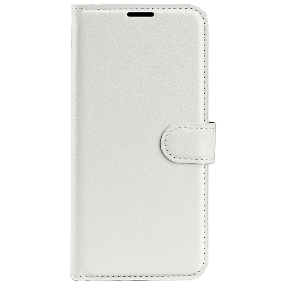 Litchi knížkové pouzdro na Samsung Galaxy S24+ - bílé