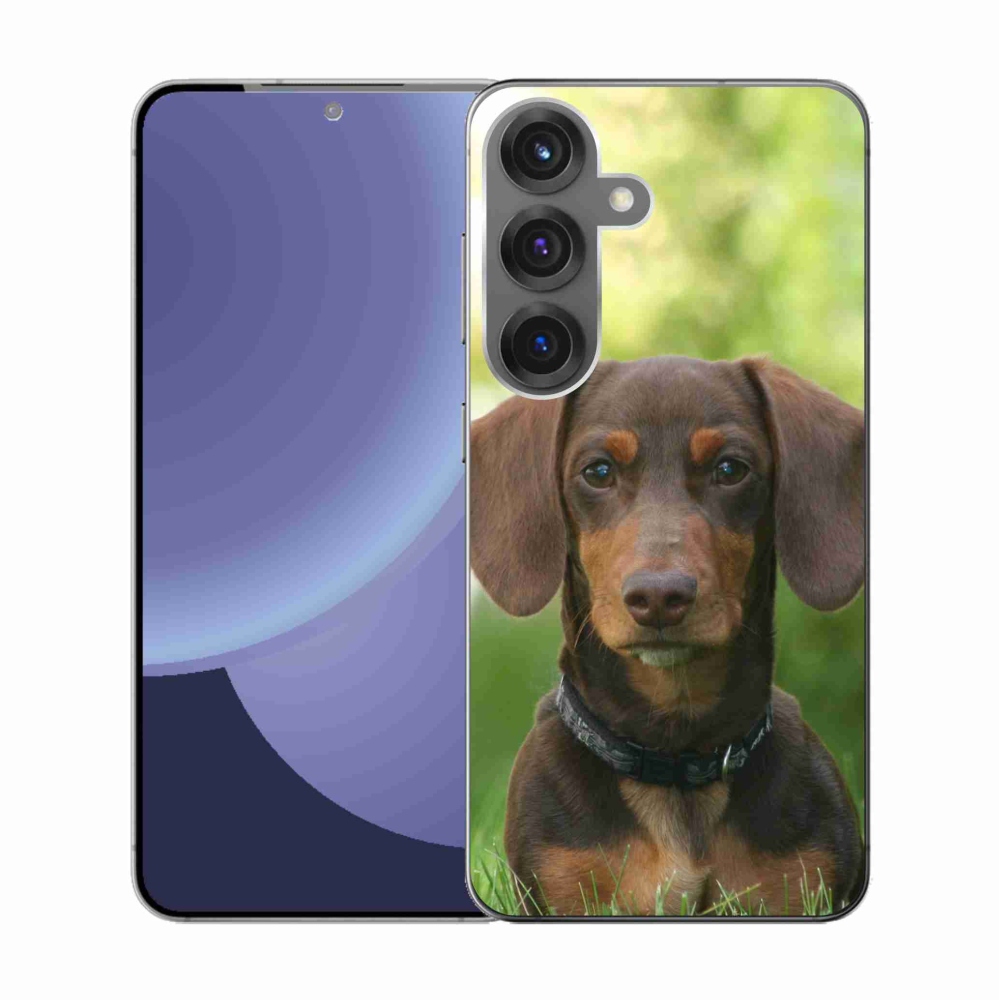 Gelový kryt mmCase na Samsung Galaxy S25 - hnědý jezevčík