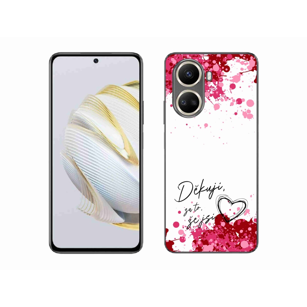 Gelový kryt mmCase na Huawei Nova 10 SE - zamilovaný text 2 bílé pozadí