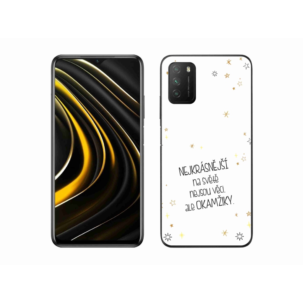 Gelový kryt mmCase na Xiaomi Poco M3 - citát 4 bílé pozadí