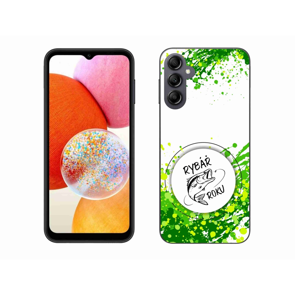 Gelový kryt mmCase na Samsung Galaxy A14 4G/5G - rybář roku bílé pozadí