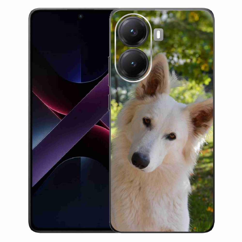 Gelový kryt mmCase na Xiaomi Poco X7 Pro 5G - bílý švýcarský ovčák 1