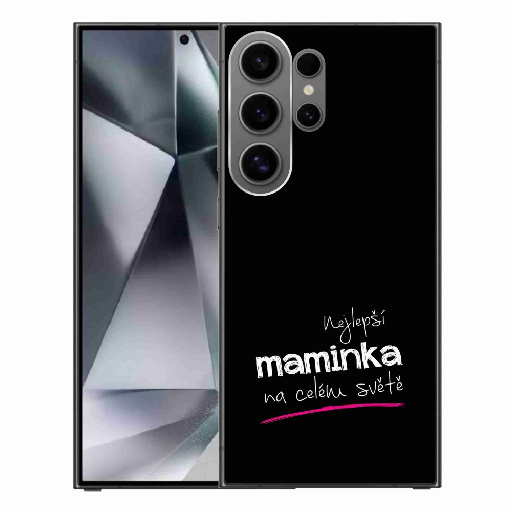 Gelový kryt mmCase na Samsung Galaxy S24 Ultra - nejlepší maminka 4 černé pozadí