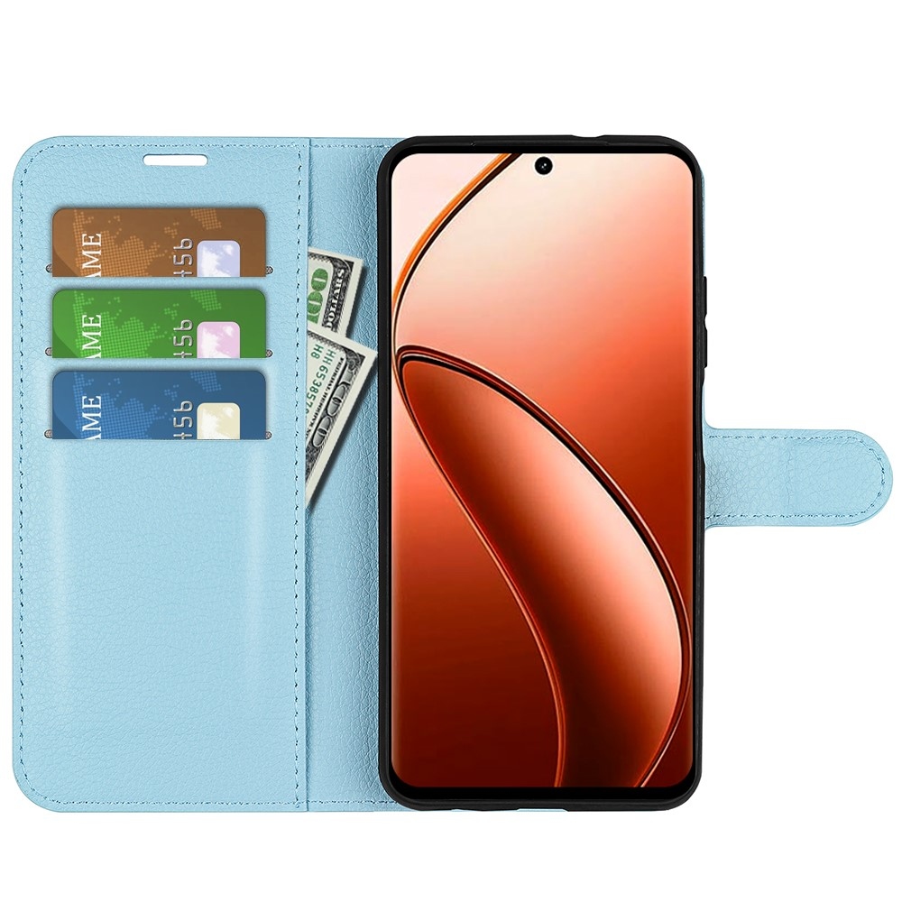 Litchi knížkové pouzdro na Realme 12 Pro 5G/12 Pro+ 5G - modré