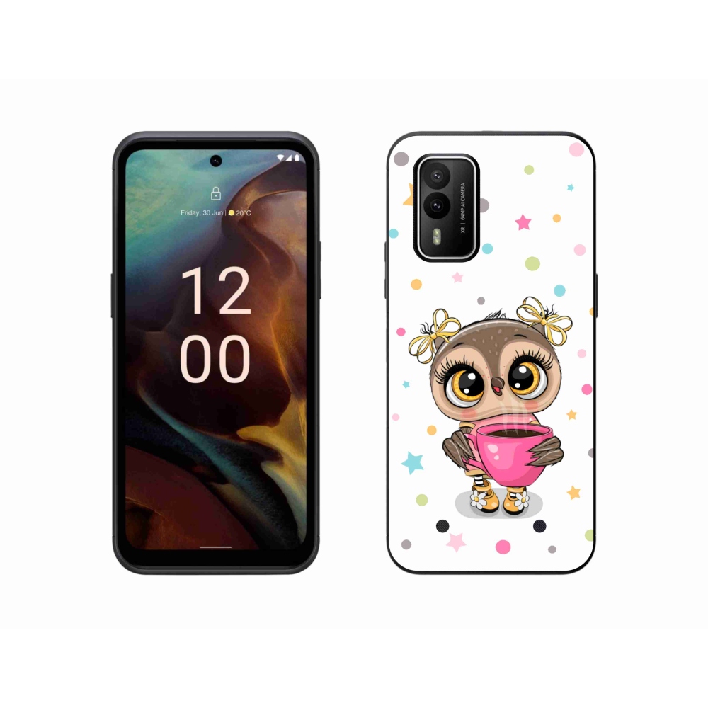 Gelový kryt mmCase na Nokia XR21 - kreslená sovička