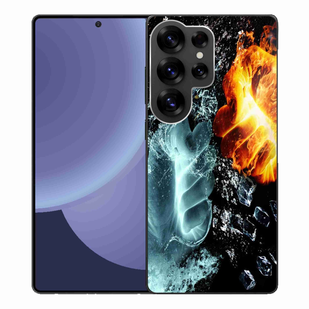 Gelový kryt mmCase na Samsung Galaxy S25 Ultra - voda a oheň